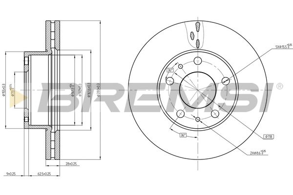 Гальмівний диск BREMSI CD8659V - zapix