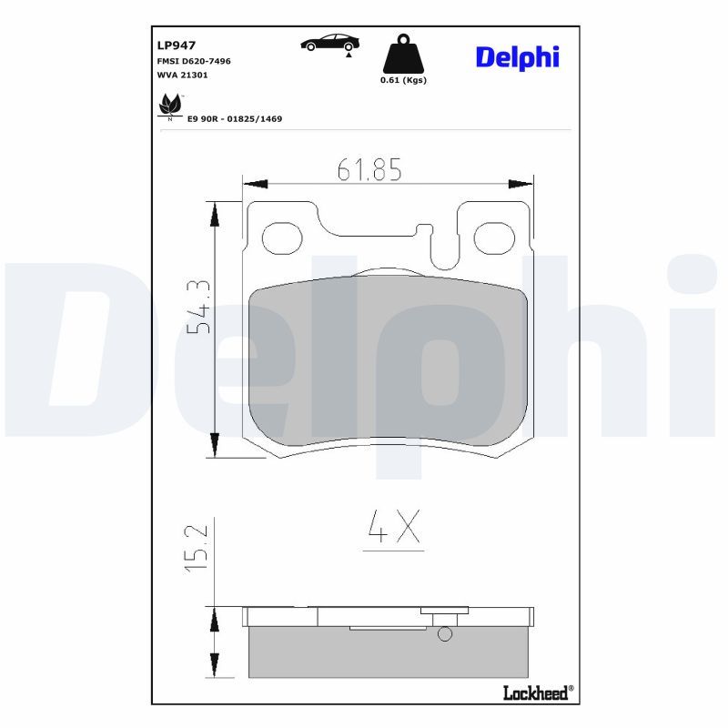 Гальмівні колодки дискові DELPHI LP947 - zapix