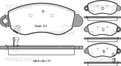 Гальмівні колодки дискові TRISCAN 811016007 - zapix
