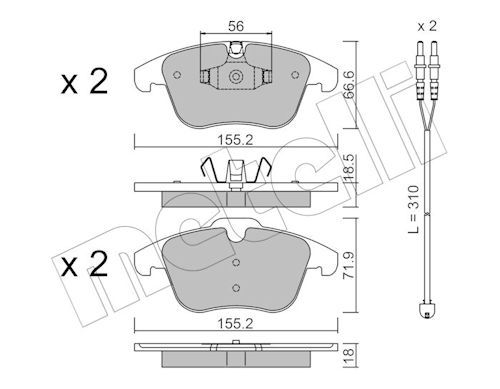 Гальмівні колодки дискові METELLI 2206755K - zapix