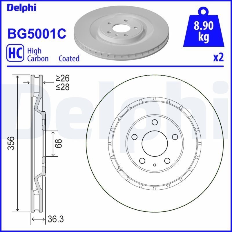 Гальмівний диск DELPHI BG5001C - zapix