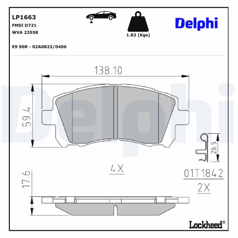 Гальмівні колодки дискові DELPHI LP1663 - zapix
