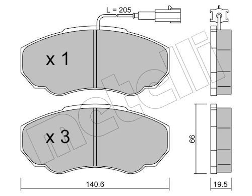 Гальмівні колодки дискові METELLI 2203250 - zapix