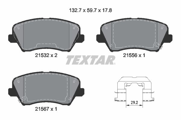 Гальмівні колодки дискові TEXTAR 2153201 - zapix