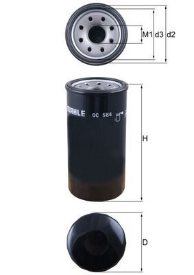 Оливний фільтр MAHLE OC584 - zapix
