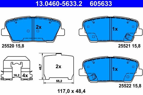 Гальмівні колодки дискові ATE 13046056332 - zapix