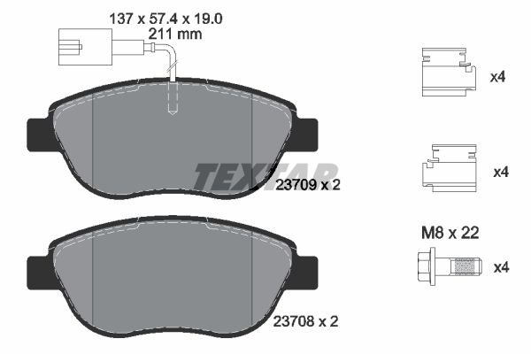 Гальмівні колодки дискові TEXTAR 2370901 - zapix