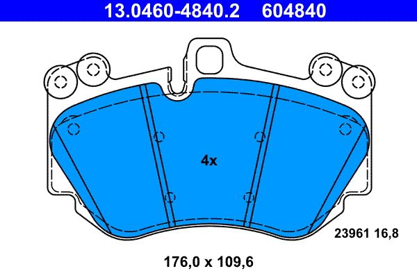 Гальмівні колодки дискові ATE 13046048402 - zapix