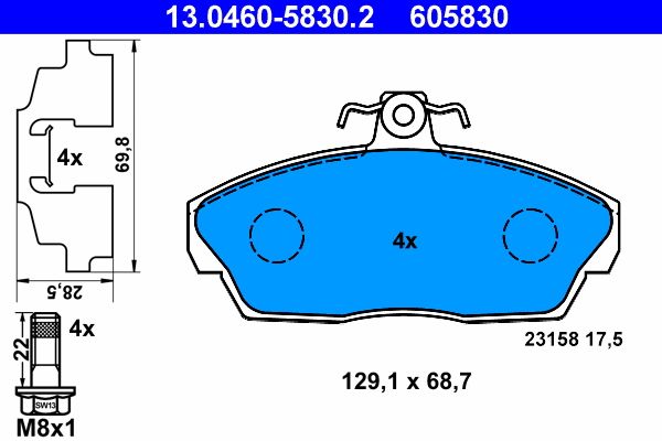 Гальмівні колодки дискові ATE 13046058302 - zapix