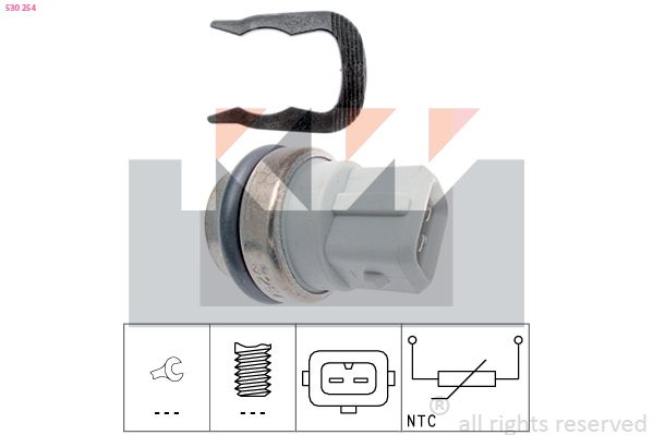 Датчик температури охолоджуючої рідини KW 530254 - zapix