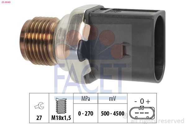 Датчик тиску подачі палива FACET 250040 - zapix