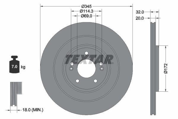 Гальмівний диск TEXTAR 92349403 - zapix