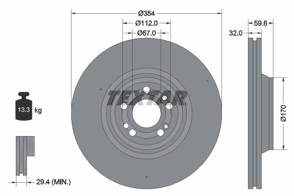 Гальмівний диск TEXTAR 92306005 - zapix