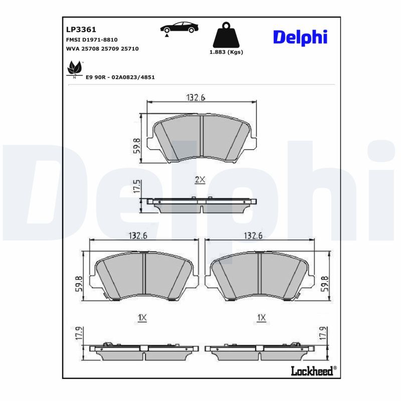 Гальмівні колодки дискові DELPHI LP3361 - zapix