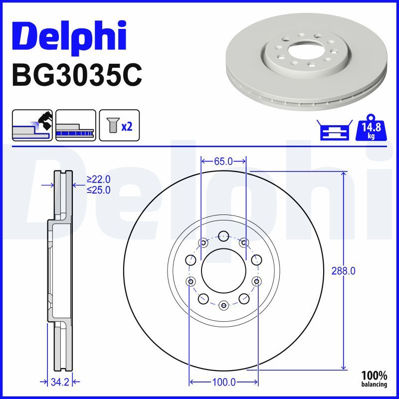 Гальмівний диск DELPHI BG3035C