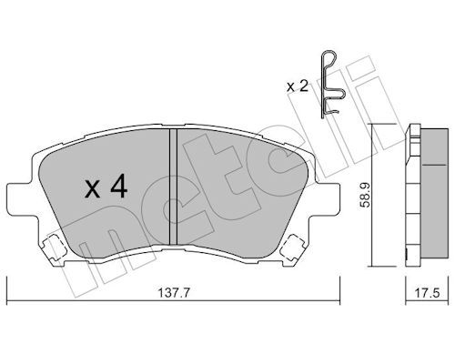 Гальмівні колодки дискові METELLI 2202960 - zapix