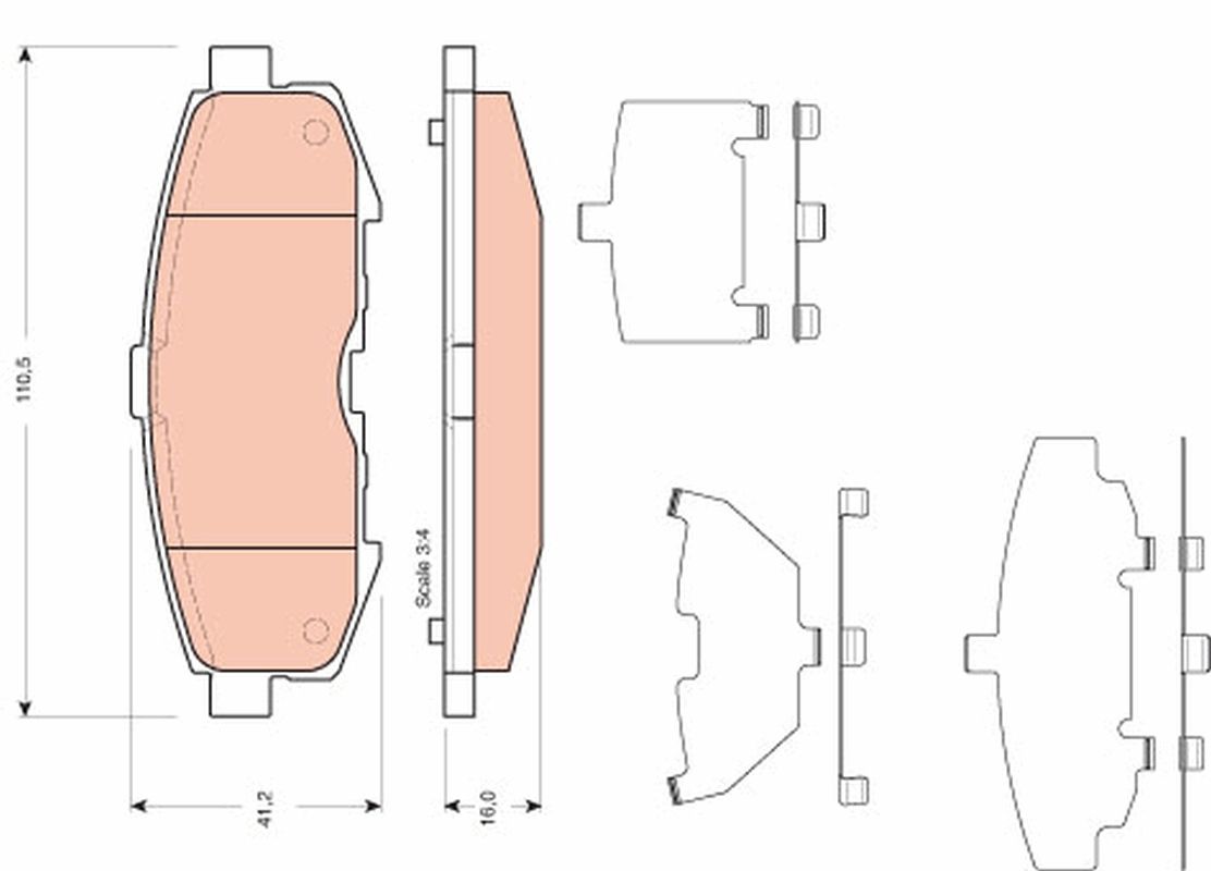 Гальмівні колодки дискові TRW GDB3406 - zapix
