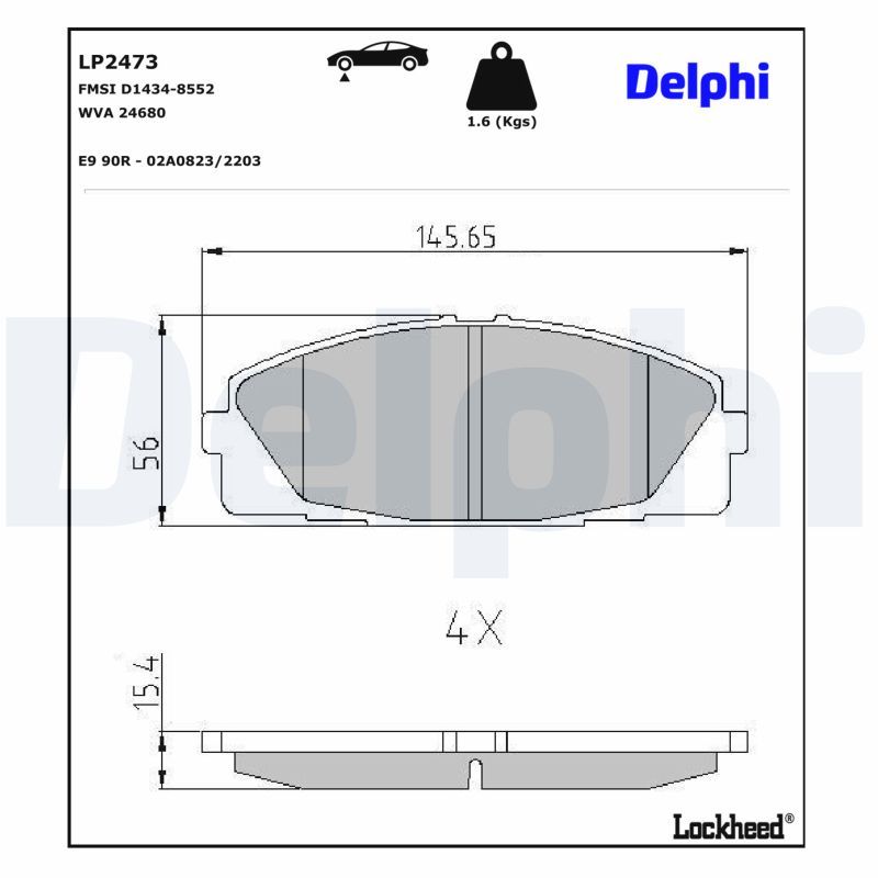 Гальмівні колодки дискові DELPHI LP2473 - zapix