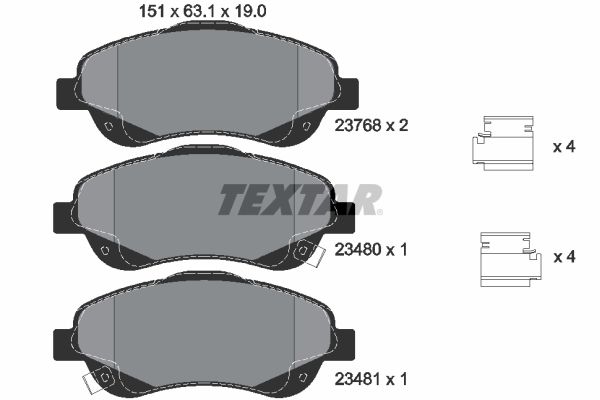 Гальмівні колодки дискові TEXTAR 2376802 - zapix