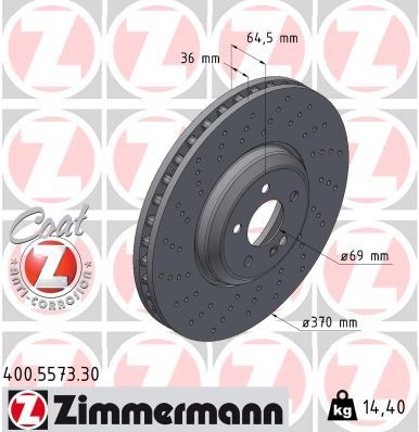 Гальмівний диск ZIMMERMANN 400557330 - zapix