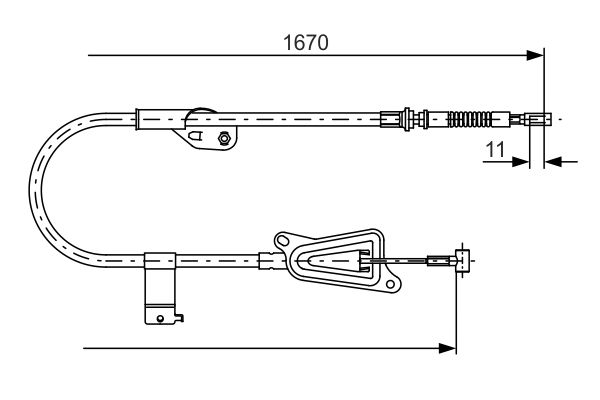 Трос ручного гальма BOSCH 1987477943 - zapix