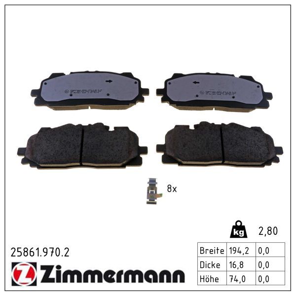 Гальмівні колодки дискові ZIMMERMANN 258619702 - zapix