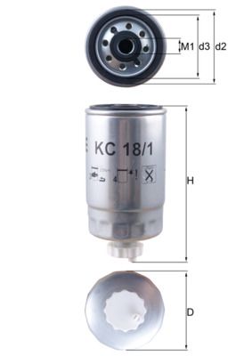 Паливний фільтр MAHLE KC181 - zapix