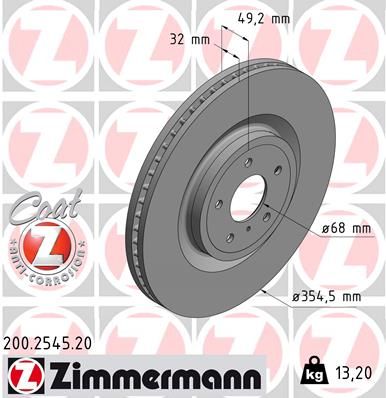 Гальмівний диск ZIMMERMANN 200254520 - zapix