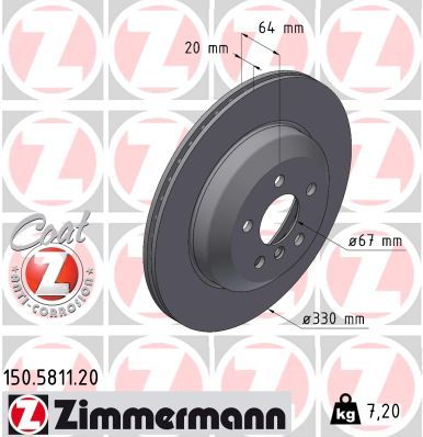 Гальмівний диск ZIMMERMANN 150581120 - zapix