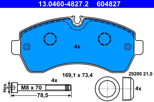 Гальмівні колодки дискові ATE 13046048272 - zapix
