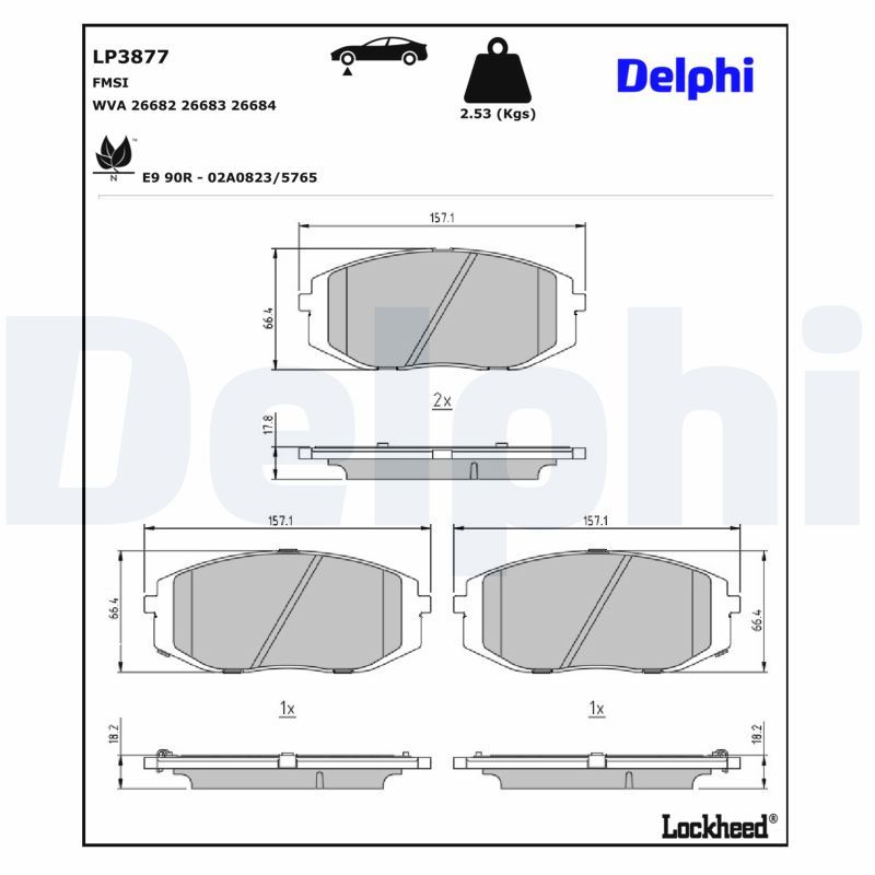 Гальмівні колодки дискові DELPHI LP3877 - zapix