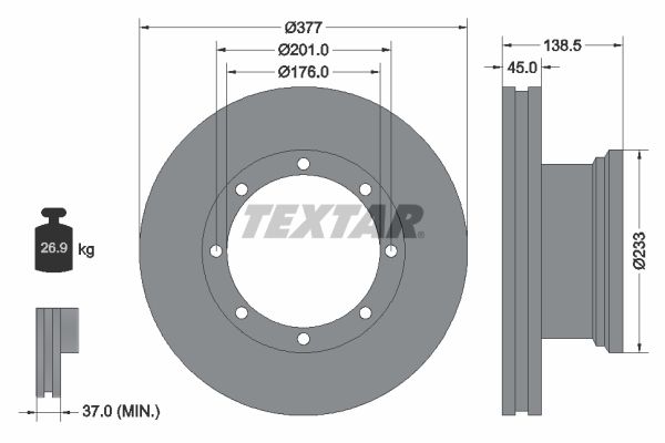 Гальмівний диск TEXTAR 93101500 - zapix