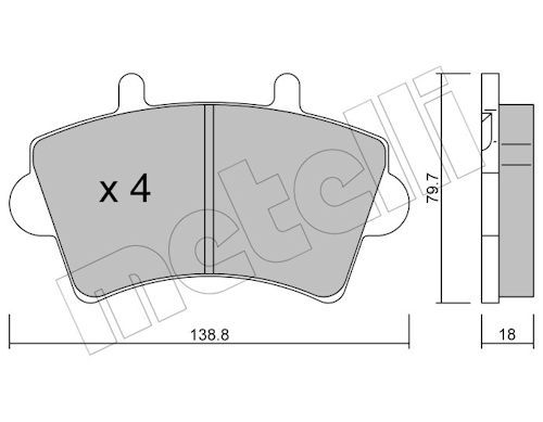 Гальмівні колодки дискові METELLI 2205450 - zapix