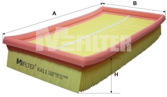 Повітряний фільтр MFILTER K411 - zapix