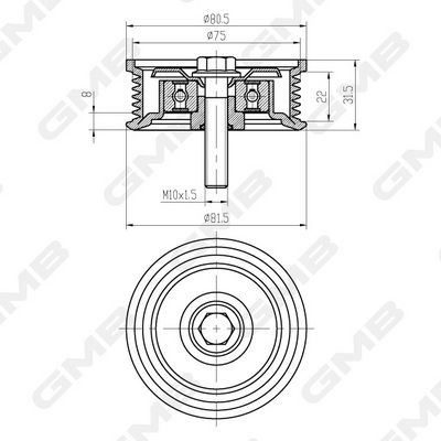 Обвідний ролик ГРМ GMB GTC1160 - zapix