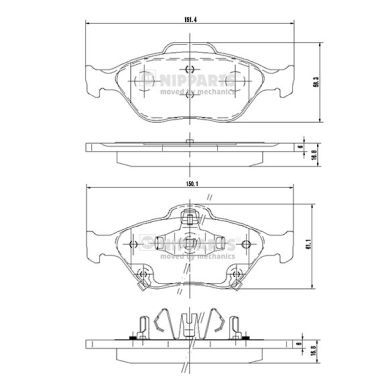 Гальмівні колодки дискові NIPPARTS N3602130 - zapix