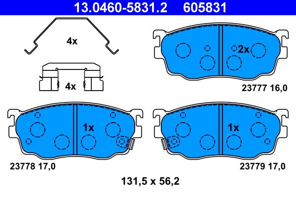 Гальмівні колодки дискові ATE 13046058312 - zapix