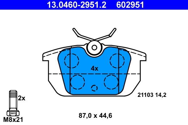 Гальмівні колодки дискові ATE 13046029512 - zapix
