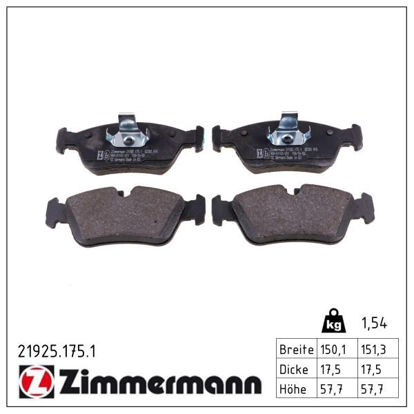 Гальмівні колодки дискові ZIMMERMANN 219251751 - zapix