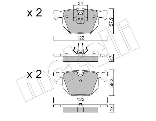 Гальмівні колодки дискові METELLI 2205610 - zapix