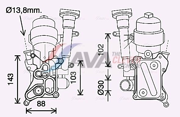 Оливний радіатор двигуна AVA QUALITY COOLING OL3686H - zapix