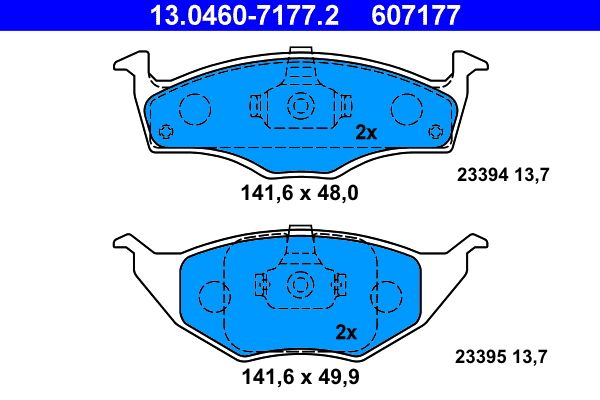 Гальмівні колодки дискові ATE 13046071772 - zapix