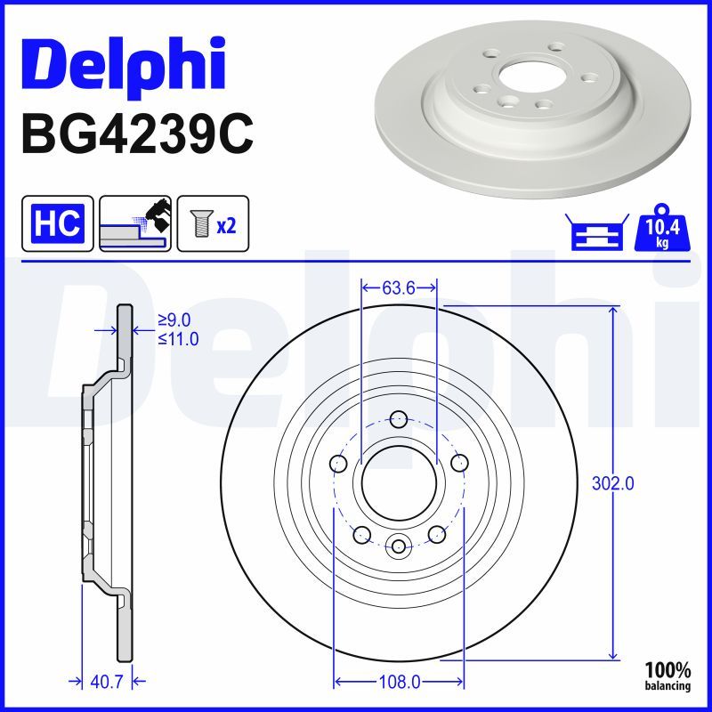 Гальмівний диск DELPHI BG4239C - zapix