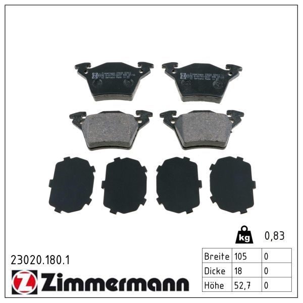 Гальмівні колодки дискові ZIMMERMANN 230201801 - zapix