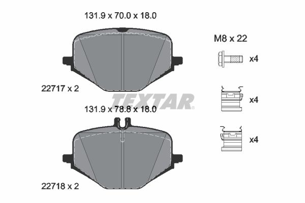 Гальмівні колодки дискові TEXTAR 2271701 - zapix