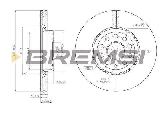 Гальмівний диск BREMSI CD7305V