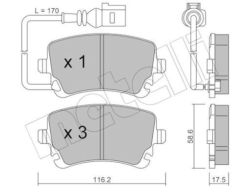 Гальмівні колодки дискові METELLI 2205540 - zapix
