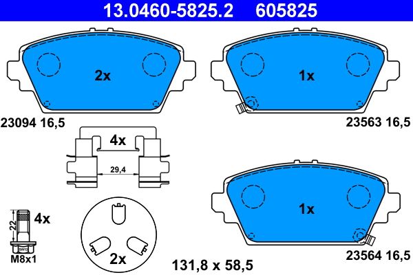 Гальмівні колодки дискові ATE 13046058252 - zapix