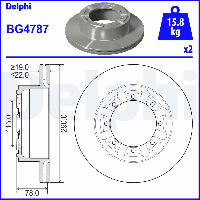 Гальмівний диск DELPHI BG4787 - zapix