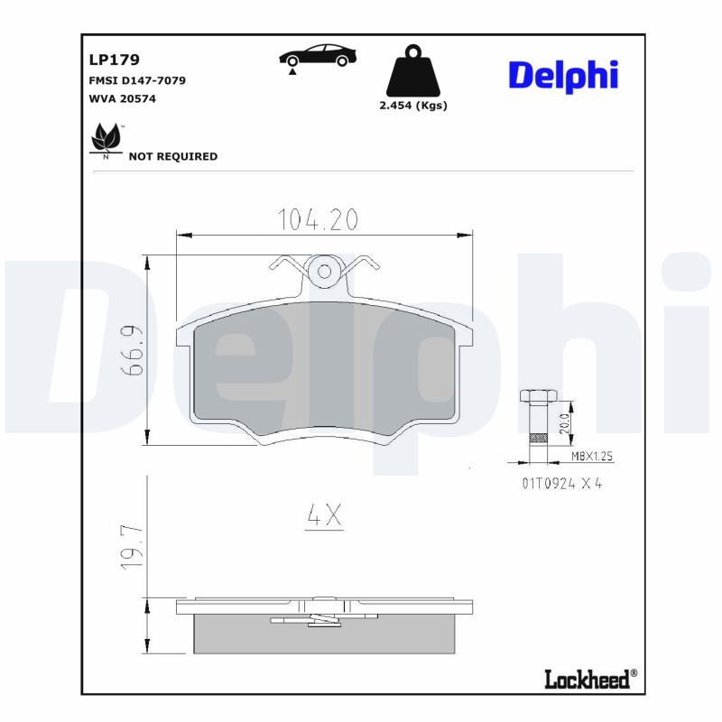 Гальмівні колодки дискові DELPHI LP179 - zapix